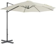 vidaXL Guarda-sol cantilever c/ poste alumínio 300 cm cor areia