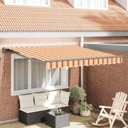 vidaXL Toldo Retrátil Amarelo e Laranja 300x250 cm Poliéster e Metal
