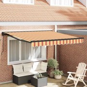vidaXL Toldo Retrátil Manual Multicolor 300 x 250 cm Poliéster e Metal