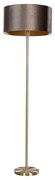 Candeeiro de Pé Latão com Abajur em Veludo Castanho 50cm - Simplo Clássico / Antigo,Moderno