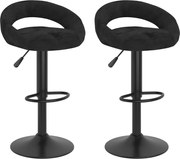 vidaXL Bancos de bar 2 pcs veludo preto
