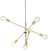 Candeeiro pendente inteligente latão 6 luzes incl. Wifi G95 - Sydney