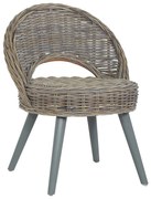 vidaXL Cadeira em vime Kubu cinzento