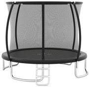 Trampolim retangular 3 em 1 com escada, cesta de basquete e gol de futebol, trampolim infantil verde