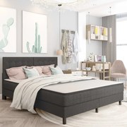 vidaXL Cama boxspring 180x200 cm tecido cinzento-escuro