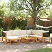 vidaXL Conjunto de sofás de jardim vidaXL de 8 peças com almofadas de madeira de acácia e vime