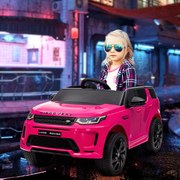 Carro Elétrico para Crianças com Licença Land Rover Discovery Sport Bateria 12V Faróis Buzina e Música 106x65,5x51 cm Rosa