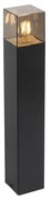 Candeeiro de pé para exterior preto 50 cm IP44 com vidro fumê - Denmark Moderno