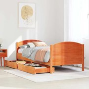 vidaXL Cama sem colchão 90x190 cm madeira de pinho maciça castanho-mel