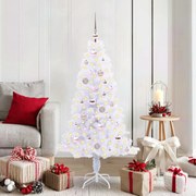 vidaXL Árvore de Natal Artificial com 150 LEDs Branco 150 cm PVC e Aço
