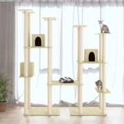 vidaXL Árvore para gatos c/ postes arranhadores sisal 174 cm cor creme