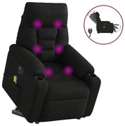vidaXL Poltrona de massagens elétrica elevatória microfibra preto