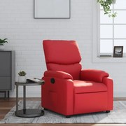 vidaXL Poltrona reclinável couro artificial vermelho