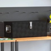 vidaXL Caixa de arrumação 70x31x27 cm alumínio preto