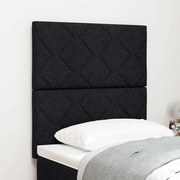 vidaXL Cabeceira com Design de Blocos de Diamante, Preta, 80 cm, em Tecido