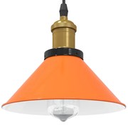 vidaXL Candeeiro suspenso regulável altura E27 laranja brilhante Ø22cm
