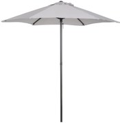 Outsunny Chapéu de Sol de Jardim Ø196x204 cm com Mastro de Alumínio Manivela Teto com Ventilação Suporte de Fixação e Desmontável  Cinzento Claro