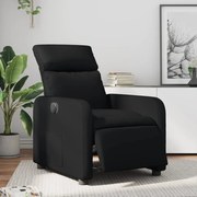 vidaXL Poltrona reclinável elétrica couro artificial preto