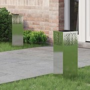 vidaXL Luz Solar LED de Caminho 2 pcs Prateado Galvanizado