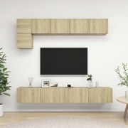 5pcs conjunto de móveis de TV derivados madeira carvalho sonoma