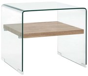 vidaXL Mesa de centro 50x50x45 cm vidro temperado transparente