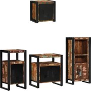 vidaXL Conjunto de Móveis para Banheiro 4 pcs Madeira Reforçada Sólida