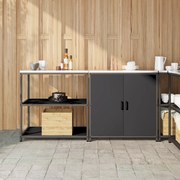 vidaXL Conjunto de Armazenamento de Cozinha com prateleira 2 pcs Preto