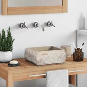 vidaXL Lavatório 30x30x13 mármore cor creme