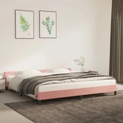 Estrutura de cama c/ cabeceira 200x200 cm veludo rosa