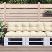 vidaXL Almofadões de paletes 2 pcs tecido creme