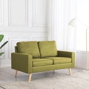 vidaXL Sofá de 2 lugares tecido verde
