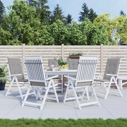 vidaXL Almofadões para cadeiras altas de jardim 6 pcs tecido cinzento