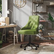 vidaXL Cadeira de escritório giratória veludo verde-claro