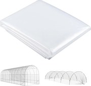 Outsunny Cobertura de estufa em plástico, lona para cobrir plantas, resistente a UV, à prova d'água, APENAS película 8 x 10 m | Aosom Portugal