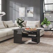 vidaXL Mesa de centro derivados de madeira cinzento brilhante