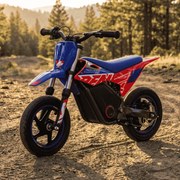 Mini moto elétrica para crianças Minicross electrica RFN Warrior SX-E250 Supermotard 250W 12/12" Até 25Km/hora cm limitador Azul/Vermelho