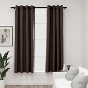 vidaXL Cortinas opacas asp. linho c/ ilhós 2pcs 140x175cm cinza-acast.