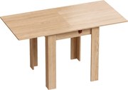 HOMCOM Mesa de Jantar Dobrável para 4 Pessoas, para Sala de Estar, Sala de Jantar, 140x70x77 cm, Carvalho | Aosom Portugal
