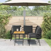 vidaXL Conjunto de Sofá de Jardim 2 Peças com Almofadas em Rattan Sintético Preto
