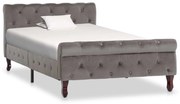 vidaXL Estrutura de cama 100x200 cm veludo cinzento