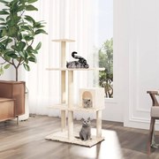 Árvore para gatos c/ postes arranhadores sisal 119 cm cor creme