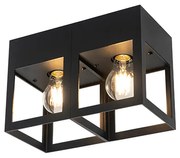 Candeeiro de teto moderno preto 2-luzes - Cela Moderno