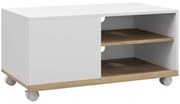 HOMCOM Móvel de TV Mesa de Sala de Estar Moderna de TV de 42 Polegadas com 4 Rodas 80x45x39,5 cm Branco