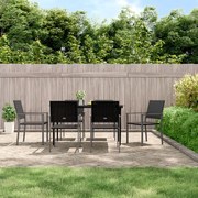 vidaXL Cadeiras jardim 6 pcs 54x62,5x89 cm vime PE preto