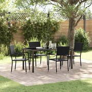 vidaXL Conjunto de Jantar para o Jardim 5 Peças Preto em Polirattan
