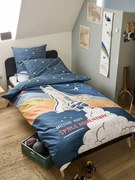 Conjunto capa de edredon + fronha de almofada para criança, tema Space Adventure multicolor