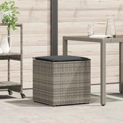 vidaXL Caixa de Armazenamento Externa Cinza e Cinza Escuro Rattan Grande