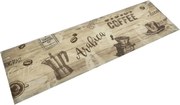 vidaXL Tapete de cozinha lavável 45x150 cm veludo padrão café castanho