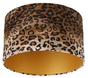 Abajur veludo design leopardo 35/35/20 ouro dentro Clássico / Antigo