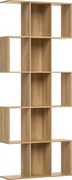 HOMCOM Estante de 5 Níveis Estante de Livros Estreita Estante em Forma de S 80x24x200 cm Carvalho | Aosom Portugal